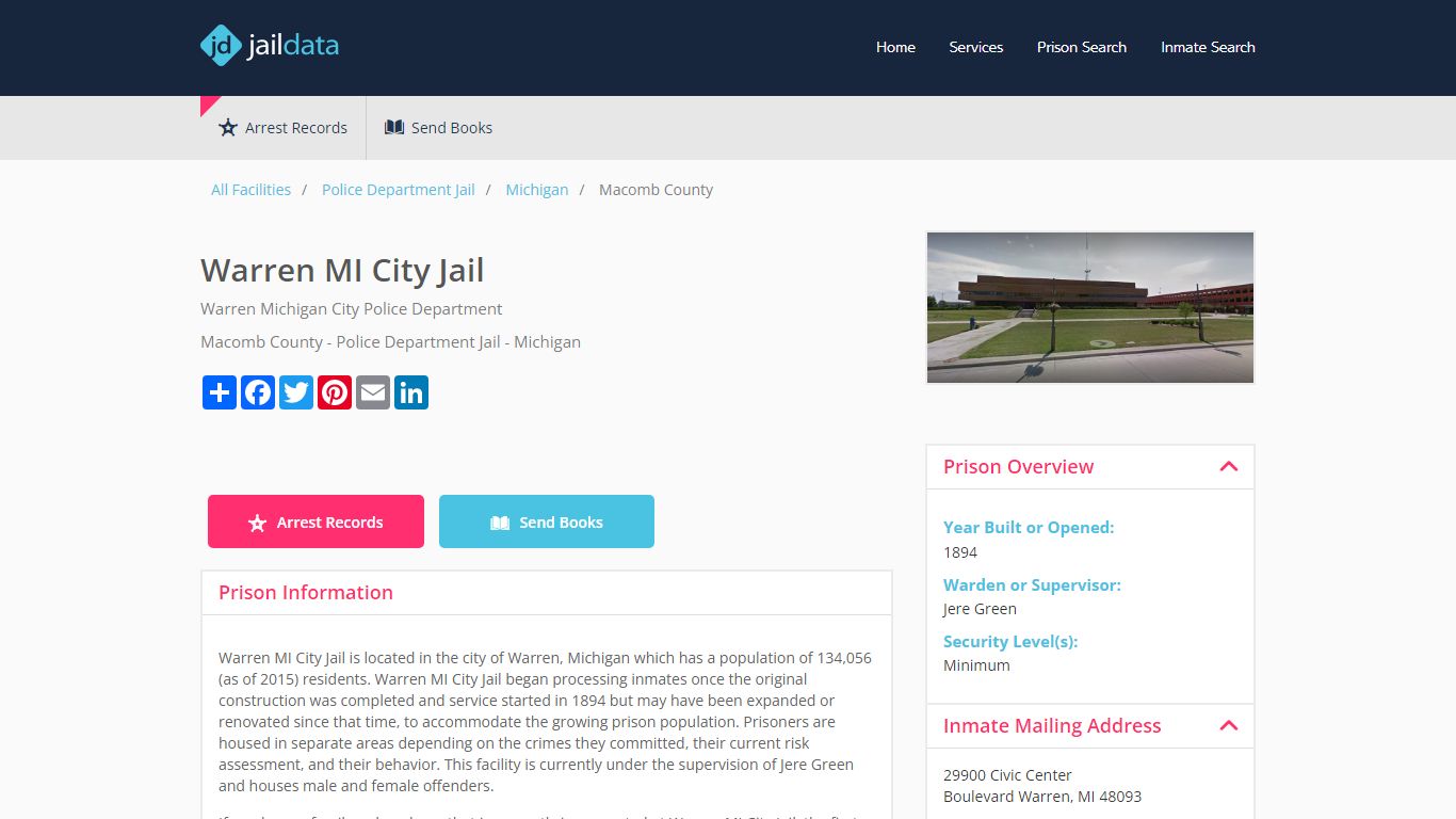 Warren MI City Jail Inmate Search and Prisoner Info - Warren, MI